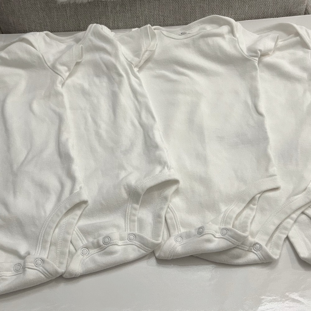 5-Set of White Baby Onesies